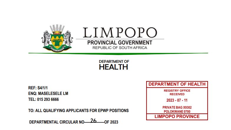 Limpopo Department of Health Vacancies Circular 2023 PDF Download