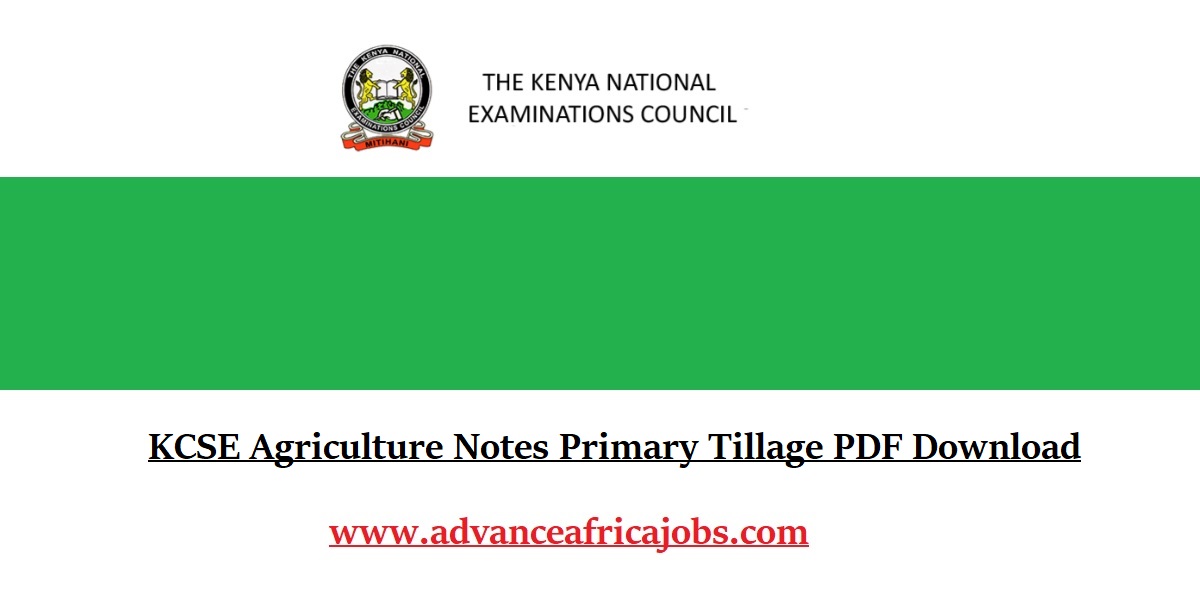 KCSE Agriculture Notes Primary Tillage PDF Download