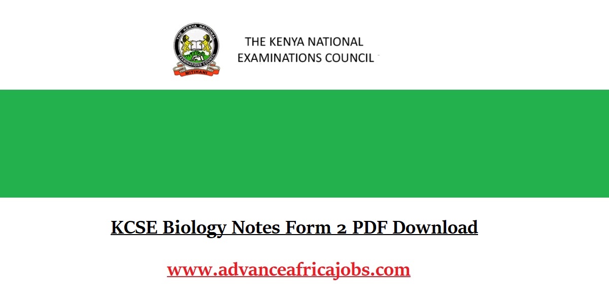 KCSE Biology Notes Form 2 PDF Download