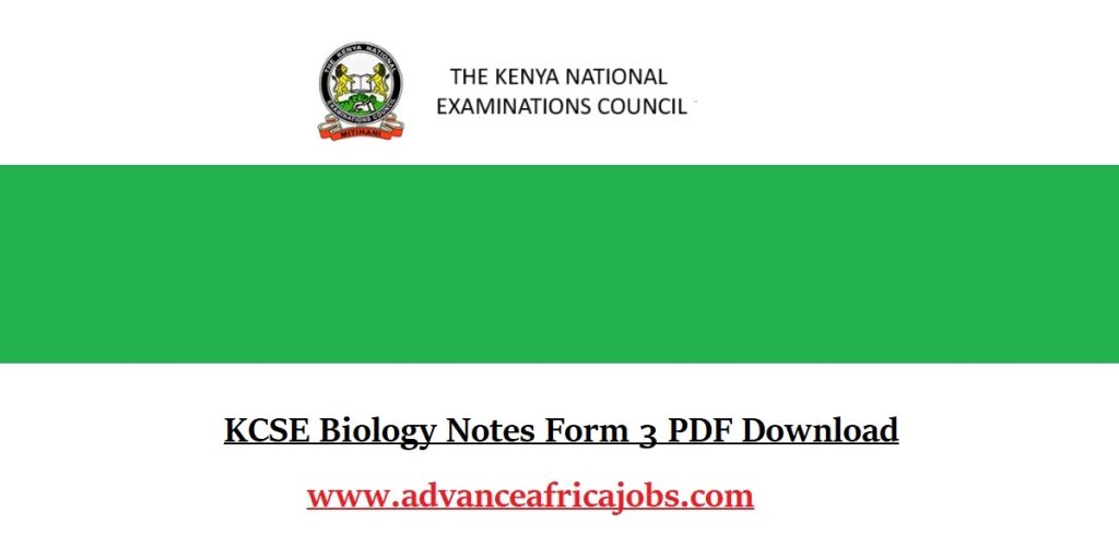 KCSE Biology Notes Form 3 PDF Download