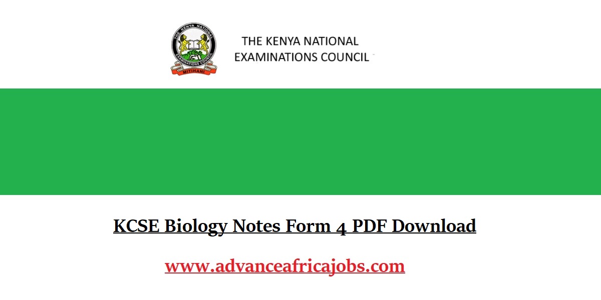 KCSE Biology Notes Form 4 PDF Download