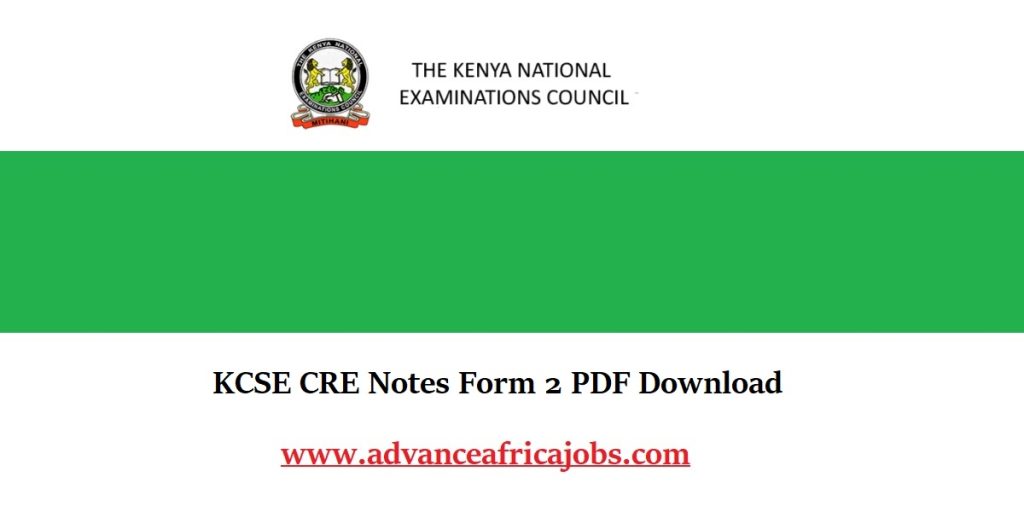KCSE CRE Notes Form 2 PDF Download