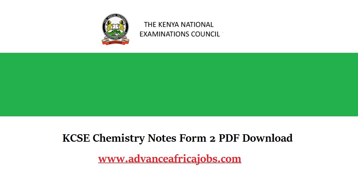 KCSE Chemistry Notes Form 2 PDF Download